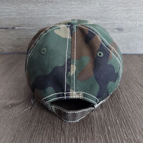 Bling Cross Camo Baseball Cap Strapback Hat OSFA - Picture 4 of 8